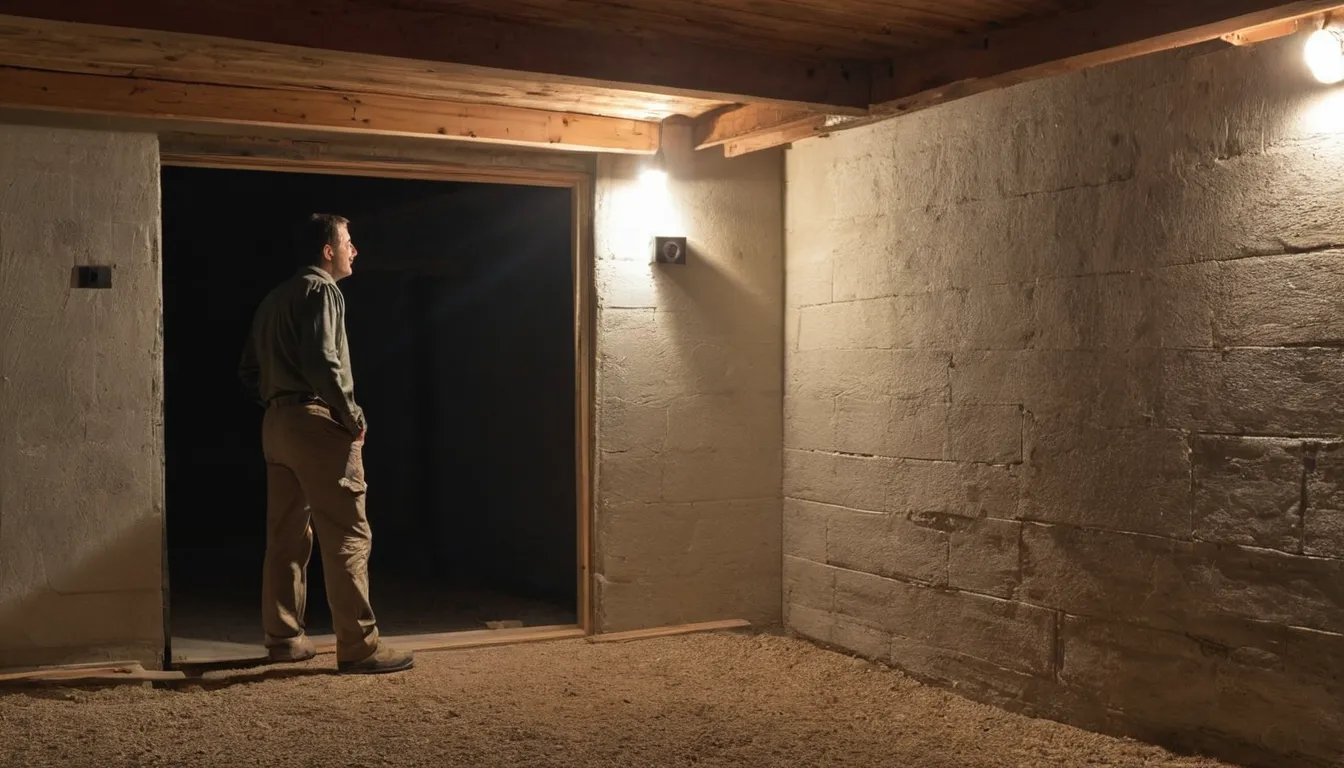 Provider checking a basement foundation for pest entry points near Baltimore